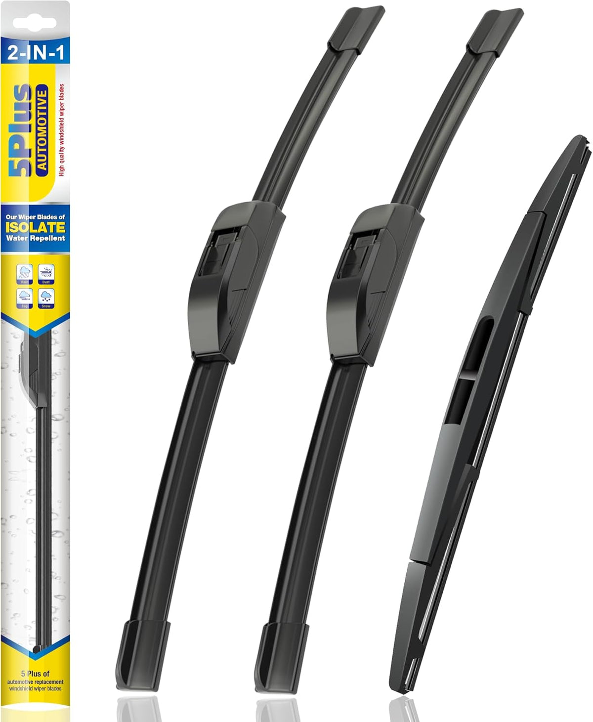 5 PLUS® Silicone Windshield Wipers Replacement for 2007-2014 Ford edge, 2007-2015 Lincoln MKX Wiper Blades(Set of 3),Automotive Replacement Windshield Wiper Blades For My Car-26"/20"/14" - Colors A