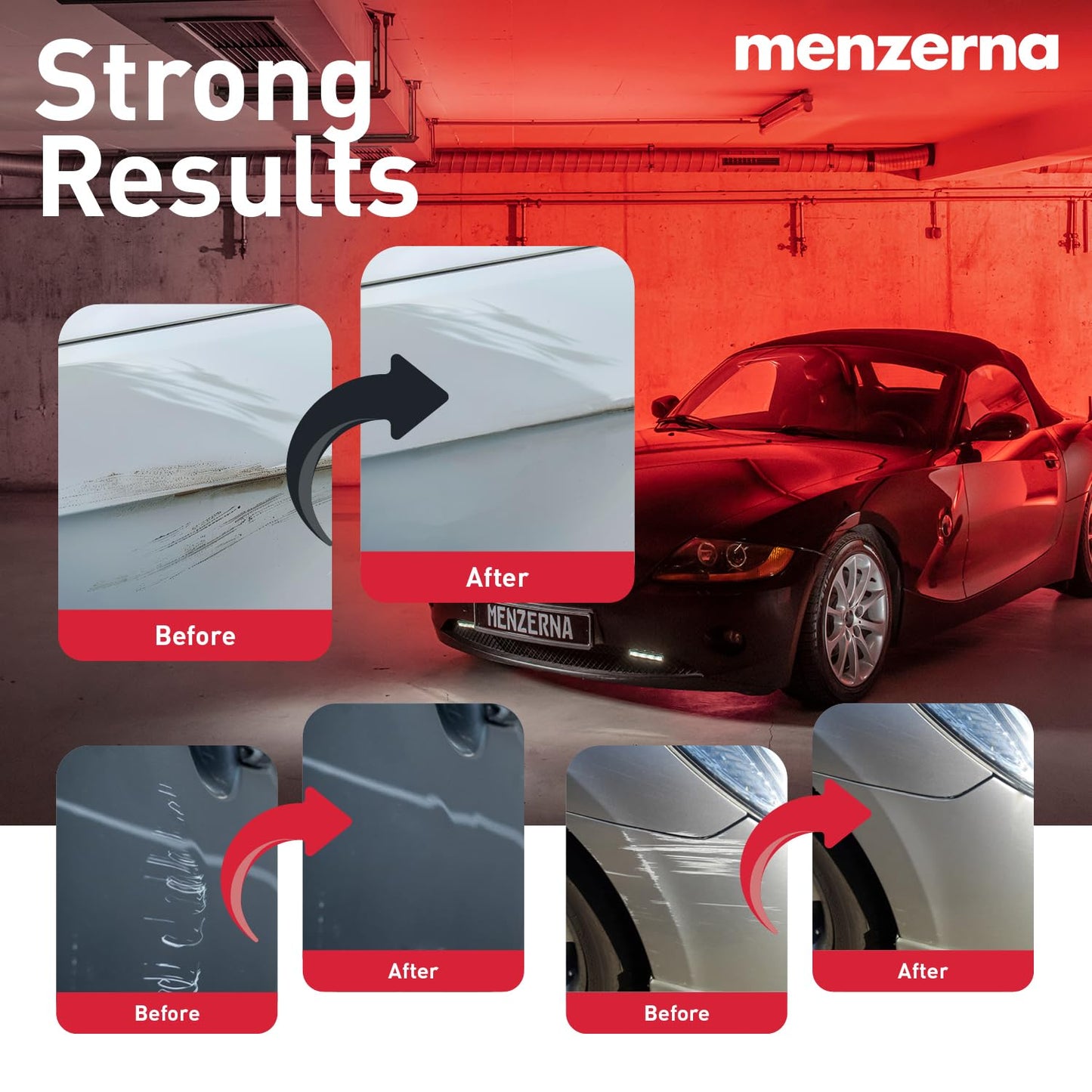menzerna Polishing Set 8oz – HCC1000, MCC2500 & 3800 | 3-Step System for Scratch Removal, Swirl Elimination & Mirror-Like Finish
