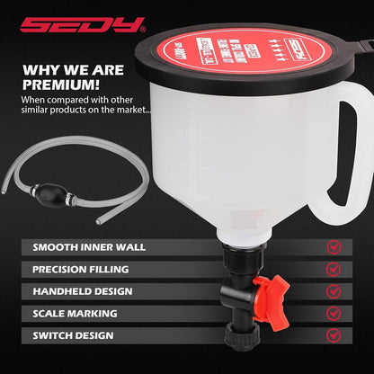 18-Piece Engine Oil Funnel Kit, 1.59QT/1.5L Automotive Oil Funnel Set with 12 Adapters, Elbow Fitting, Arrow Screen and Magnetic Storage Hooks Tray, Compatible with GM, Ford, BMW, Audi, Land Rover Etc