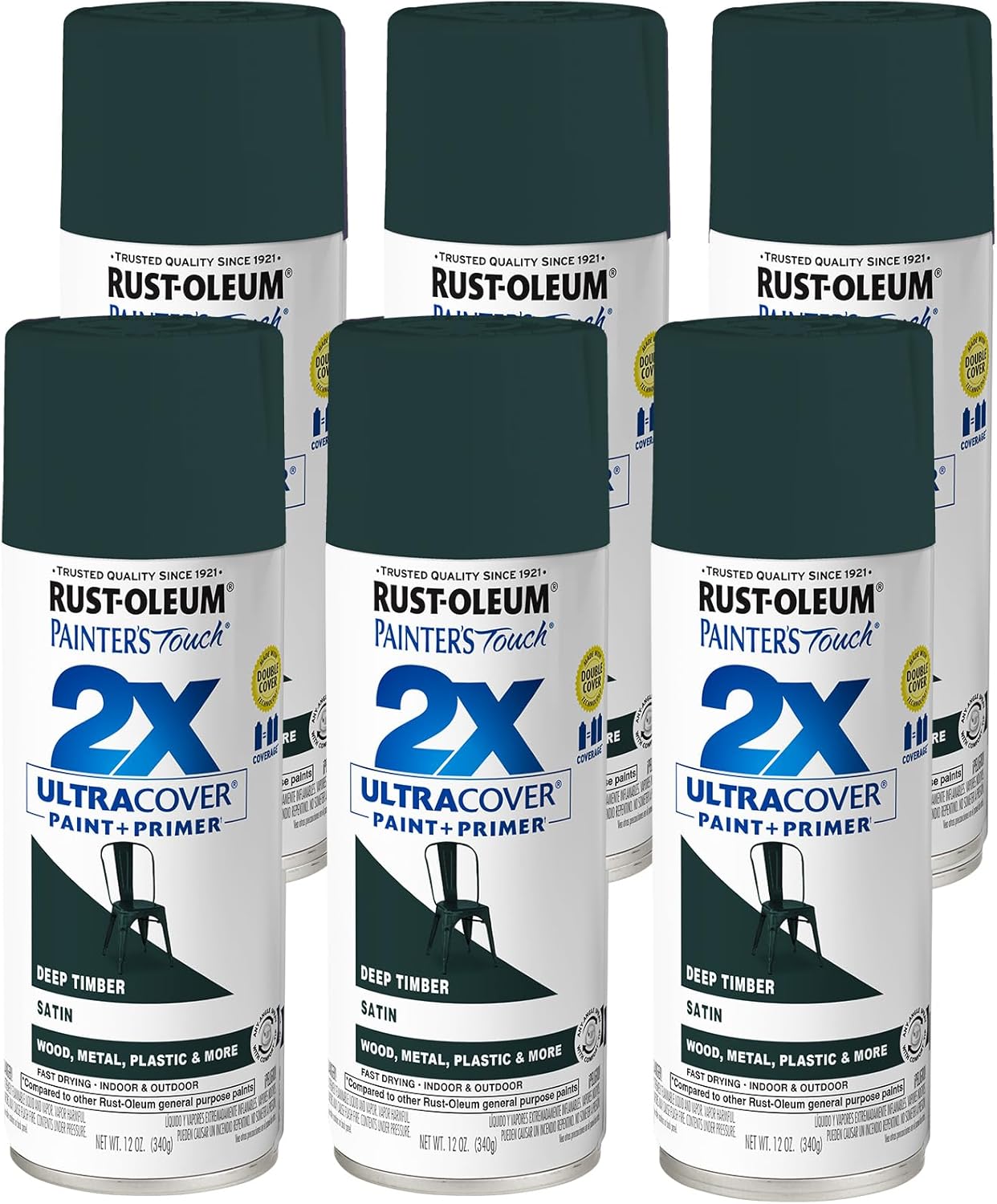 Rust-Oleum 334029 Painter's Touch 2X Ultra Cover Spray Paint, 12 oz, Gloss Clear - Colors D