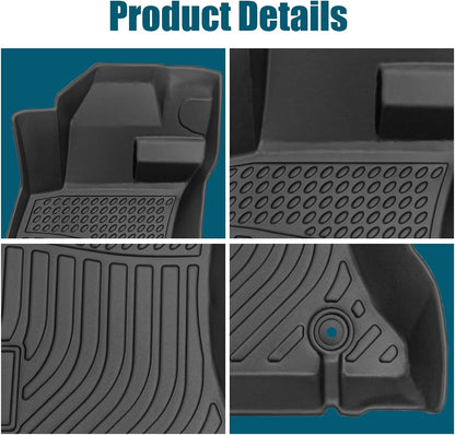 All Weather Floor Mats for 2016-2019 Chevy Cruze (No Fit 2016 Cruze Limited), Chevy Cruze Floor Mats, 1st and 2nd Maximum Coverage, 3D Waterproof TPE Rubber Protector Car Mats Full Set Liners
