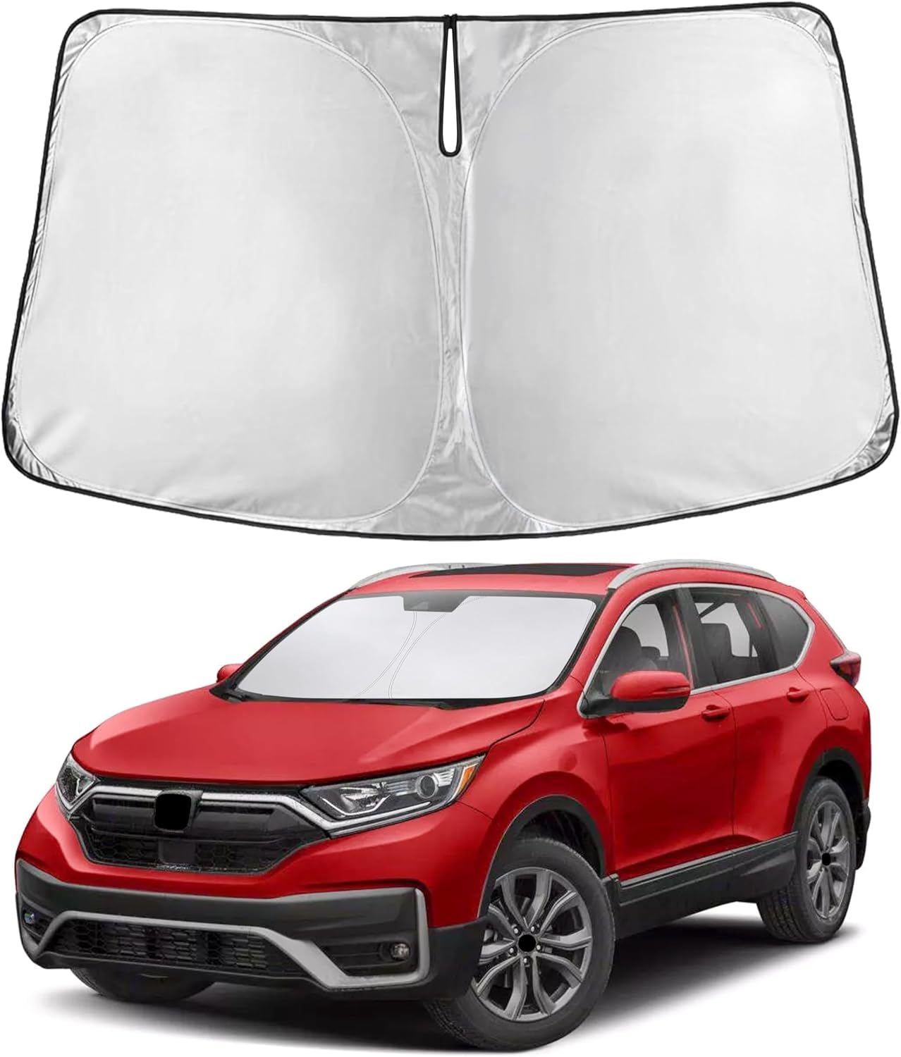 EcoNour Car Windshield Sun Shade | 2025 Upgraded Innovative No-Light-Pass Technology for Maximum Coverage | Foldable Sun Shade Keeps Your Vehicle Cool | Must-Have Car Accessories | Small (59" x 29") - Colors K