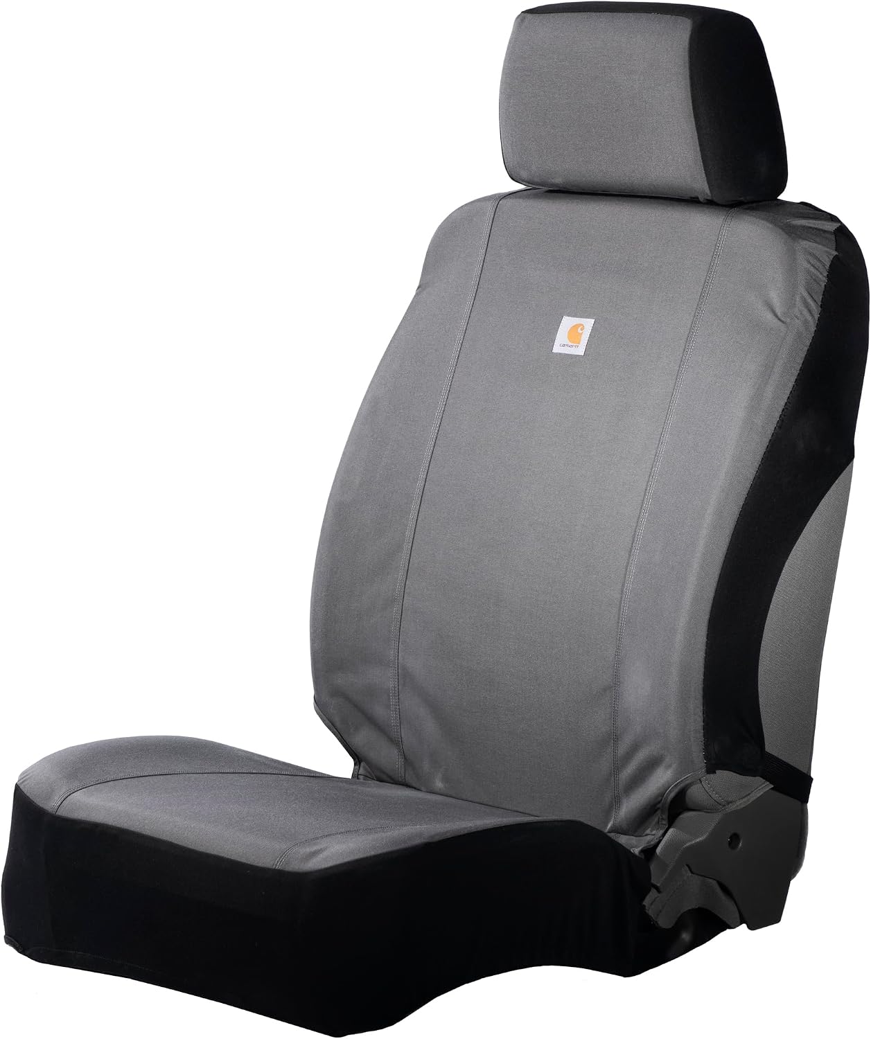 Carhartt Universal Nylon Duck Canvas Fitted Bucket Seat Cover, Durable Seat Protection with Rain Defender, Single, Black