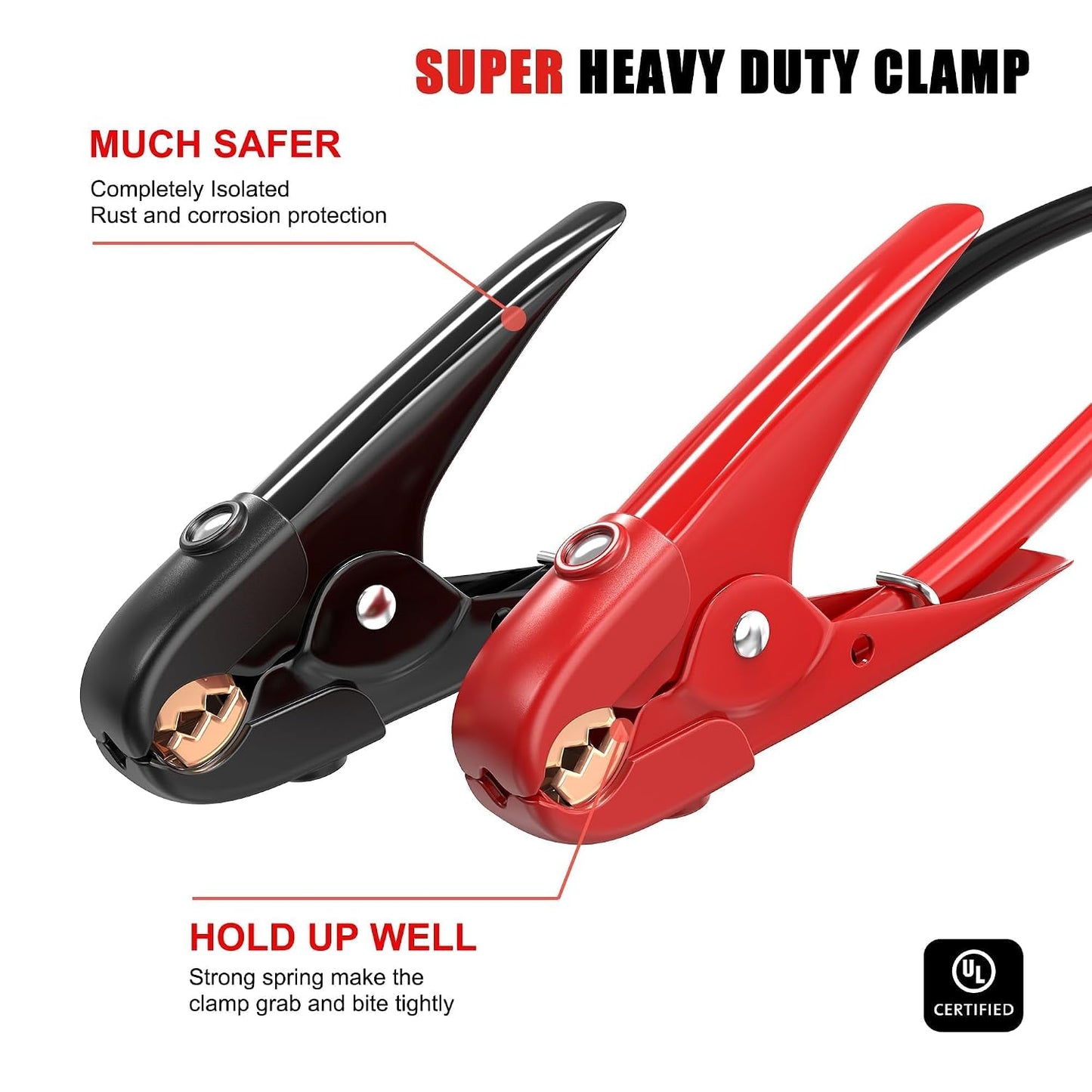 Jumper Cables for Car,8 Gauge 12 Feet Heavy Duty Booster Cable,Quick Connect Automotive Wires with Alligator Clamps,Carrying Bag for Cars Trucks