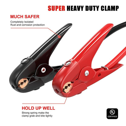 Jumper Cables for Car,8 Gauge 12 Feet Heavy Duty Booster Cable,Quick Connect Automotive Wires with Alligator Clamps,Carrying Bag for Cars Trucks