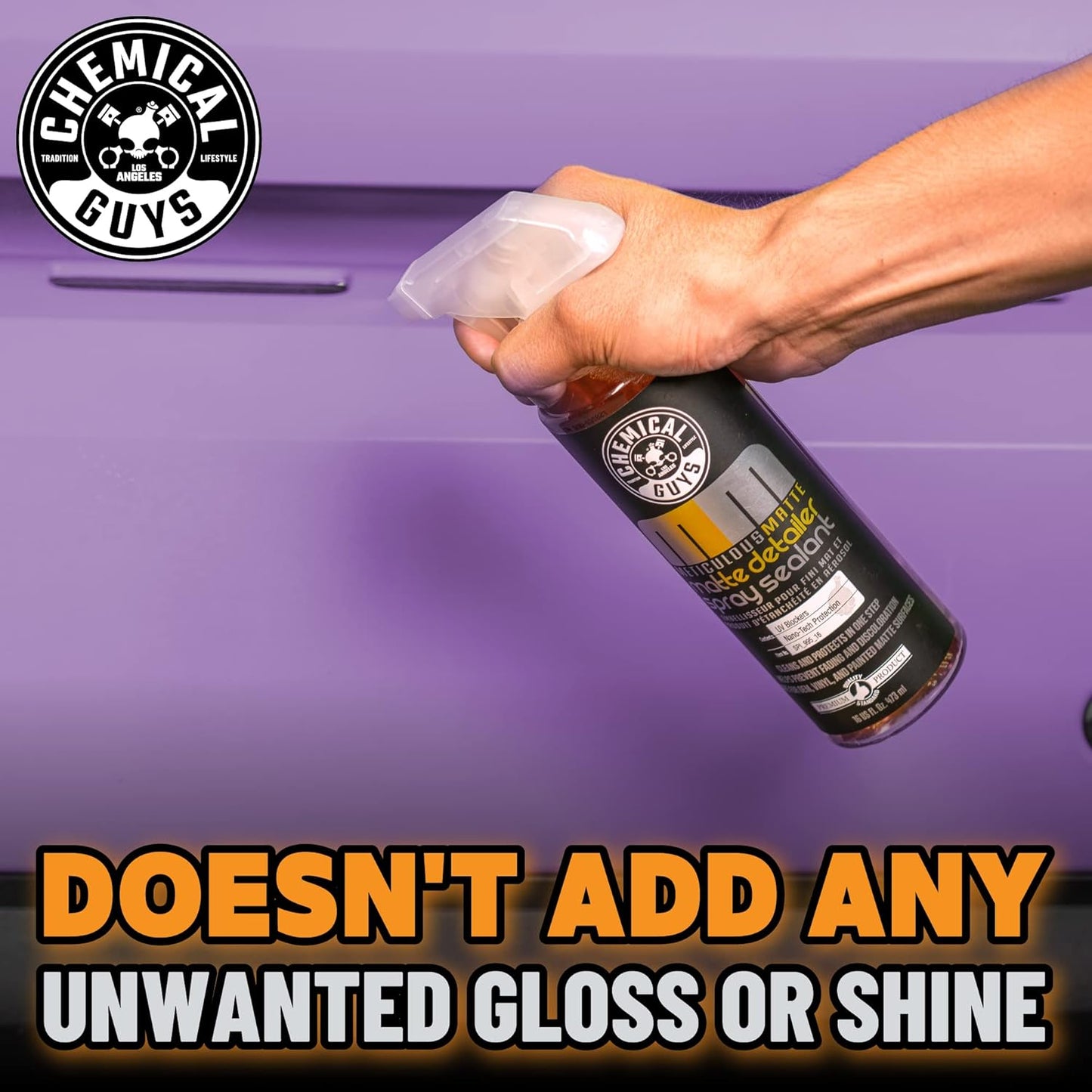 Chemical Guys Meticulous Matte Finish Detailer and Spray Sealant – Quick Detailer Spray for Satin and Matte Surfaces – Safe for Vinyl Wraps on Cars, Trucks & SUVs, 16 oz