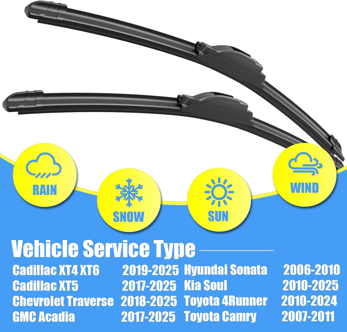 Gavimnal® 28"+17" Silicone Wiper Blades Replacement For Nissan Altima 2007-2015,Maxima 2009-2014,All-Season Front Windshield Wiper Blades(Set of 2)