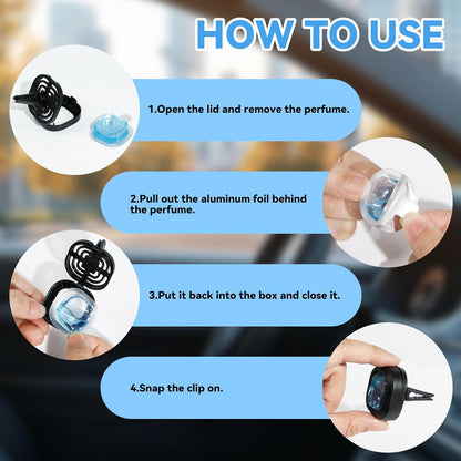 SCENTORINI Car Air Freshener Vent Clips, 3 Vent Clips &12 Refills, New Car, Lavender, Sea Breeze Scent, Auto Fresheners for Men Women, Long Lasting Automotive Air Fresheners for Car Odor Eliminator