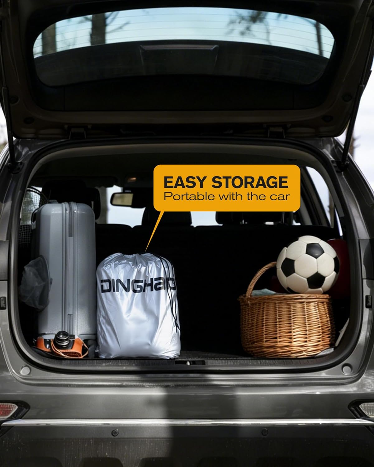 6 Layers Car Cover Waterproof All Weather Car Cover Waterproof All Weather, Outdoor Full Exterior Cover Rain Sun UV Snowproof Protection with Zipper Cotton for SUV (185-190inch)