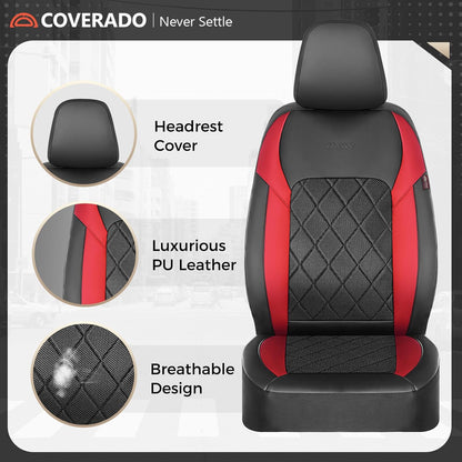 Coverado Car Seat Covers, Seat Covers Full Set, 5 Seats Automotive Seat Cover, Mesh Breathable Seat Protectors, Universal Fit for Most Cars