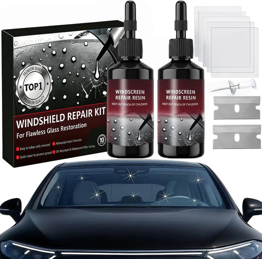 New 2Pack Windshield Repair Kit, 5Min Quick-Repair Nano Glass Repair Fluid. Suitable for Repairing car Windows, Rearview Mirrors and Glass.