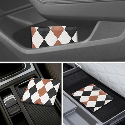 Car Registration and Insurance Holder, Premium Pu Leather Vehicle Glove Box Organizer - for Driver License, Cards & Essential Documents (L-Orange)
