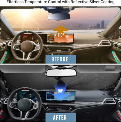 Autovir Sun Shade for Car Windshield - Medium