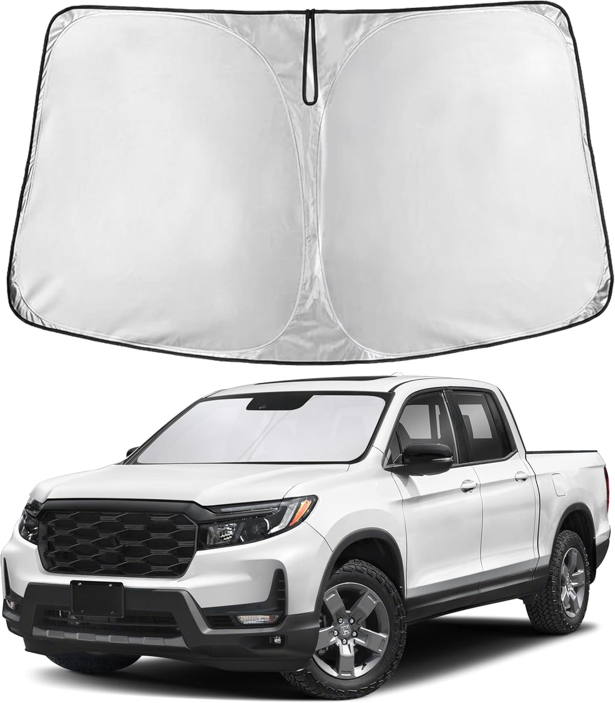 EcoNour Car Windshield Sun Shade | 2025 Upgraded Innovative No-Light-Pass Technology for Maximum Coverage | Foldable Sun Shade Keeps Your Vehicle Cool | Must-Have Car Accessories | Small (59" x 29") - Colors L