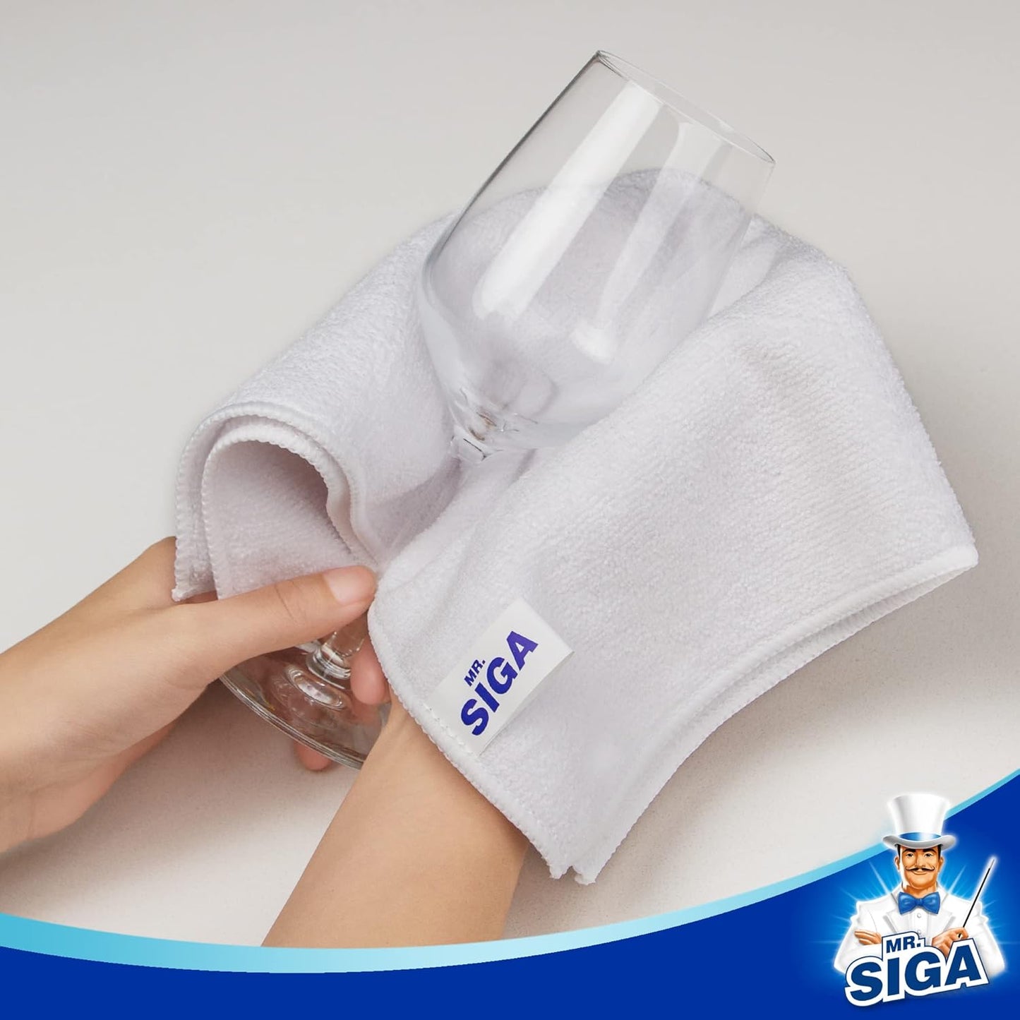 MR.SIGA Microfiber Cleaning Cloth, All-Purpose Microfiber Towels, Streak Free Cleaning Rags, Pack of 12, Grey, Size 32 x 32 cm(12.6 x 12.6 inch)