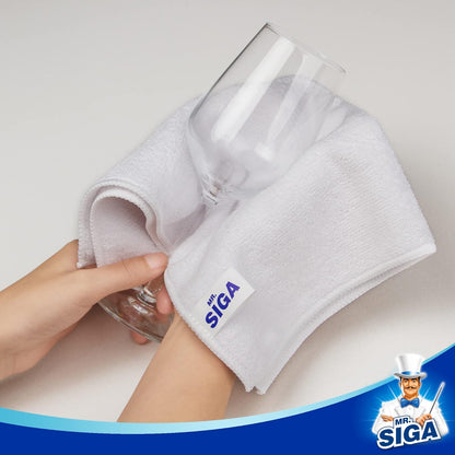 MR.SIGA Microfiber Cleaning Cloth, All-Purpose Microfiber Towels, Streak Free Cleaning Rags, Pack of 12, Grey, Size 32 x 32 cm(12.6 x 12.6 inch)