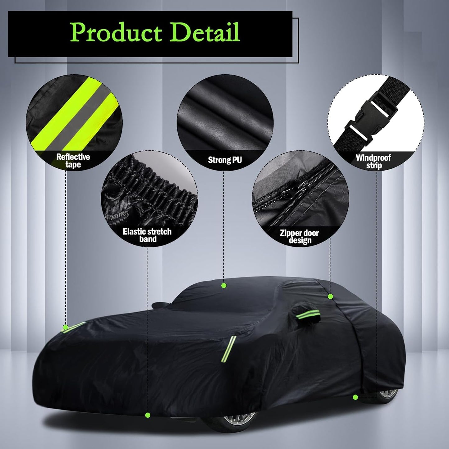 Car Cover Custom Fit for Toyota Corolla 2000-2025, Honda Civic 1991-2025, Waterproof All Weather Full Exterior Cover Rain Sun Protector Car Cover with Door Zipper