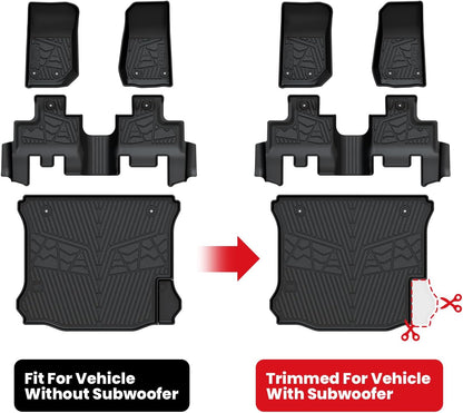 LASFIT Floor Mats for Jeep Grand Cherokee WL 2022-2025 2026 5-Seat (Include 4xe, NOT for L), All Weather TPE Custom Fit Car Mats Floor Liners Cargo Liner Cargo Mat Trunk Mat Black