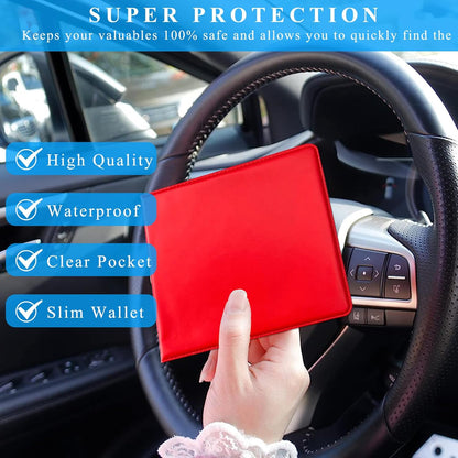 Kewucn 1 PC Car Registration Insurance Holder, Essential Auto Card Glove Box Organizer, Vehicle Interior Accessories Perfect for Most Car, Truck, SUV (10.55''×4.8'', Pink)