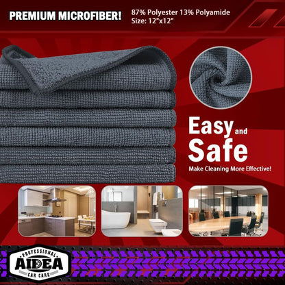 AIDEA Microfiber Cleaning Cloth, 50PK, Microfiber Towels for Cars, Premium Wash Cloths, Dusting Cloth Cleaning Rags, Absorbent Towels for SUVs, House, Kitchen, Window, Cleaning Supplies12×12"