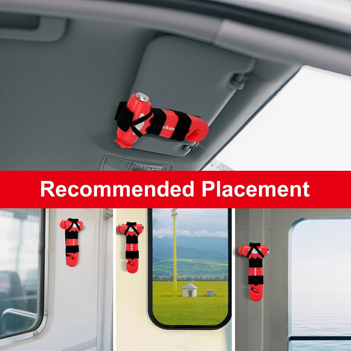 Window Breaker, 3-in-1 Emergency Escape Tool with Car Safety Hammer and Seat Belt Cutter, Safety Emergency Car Escape Tool, Road Trip Essential and Must Haves