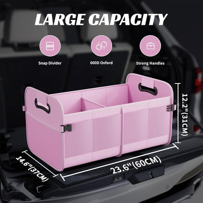Sposuit Trunk Organizer for Car - 70L Collapsible Car Storage with 11 Pockets & Reinforced Handles, SUV Trunk Organizers for Grocery Cargo(Black)