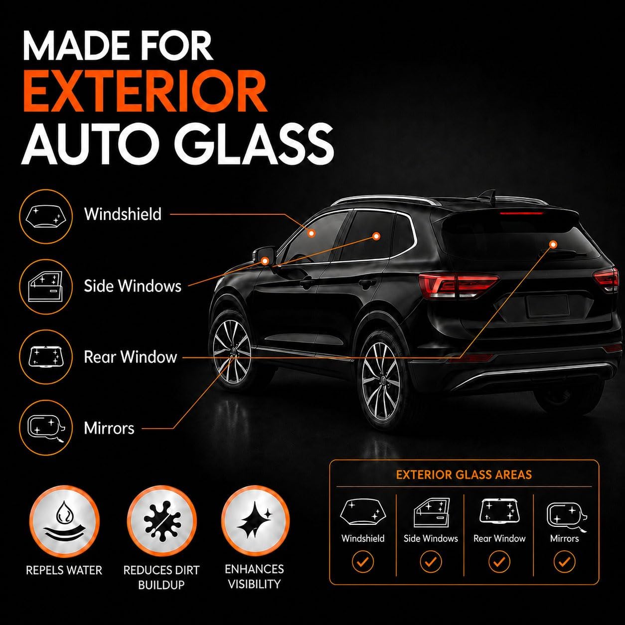 Glass Oil Film Remover for Car, 100ml Roll-On Glass Compound with Cleaning Board, Removes Oil Film & Smudges, Improve Windshield Clarity for Safe Driving
