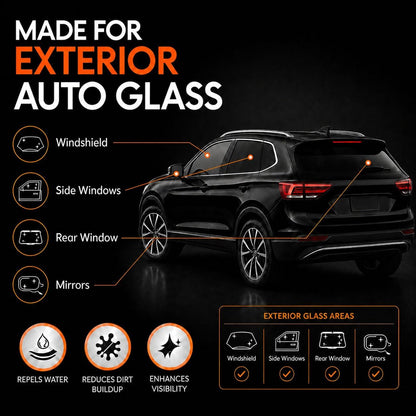 Glass Oil Film Remover for Car, 100ml Roll-On Glass Compound with Cleaning Board, Removes Oil Film & Smudges, Improve Windshield Clarity for Safe Driving