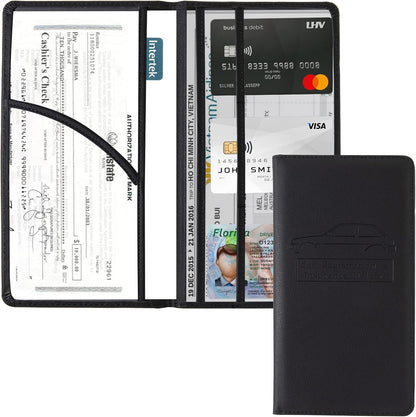 Car Registration and Insurance Holder Registration and Insurance Card Holder Car Essentials for Women Car Insurance and Registration Card Holder Men Pink Car Essentials (Bling Pink)
