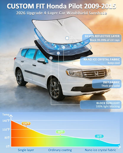 for Toyota Tacoma 2016-2023 2024 2025 2026 Sun Shade Sunshade Windshield Cover - 4 Layers Front Window Shade Custom Fit Tacoma 2Dr 4Dr Pickup Sun Visor 240T Shade Blocks UV Rays Car Accessories - Colors D