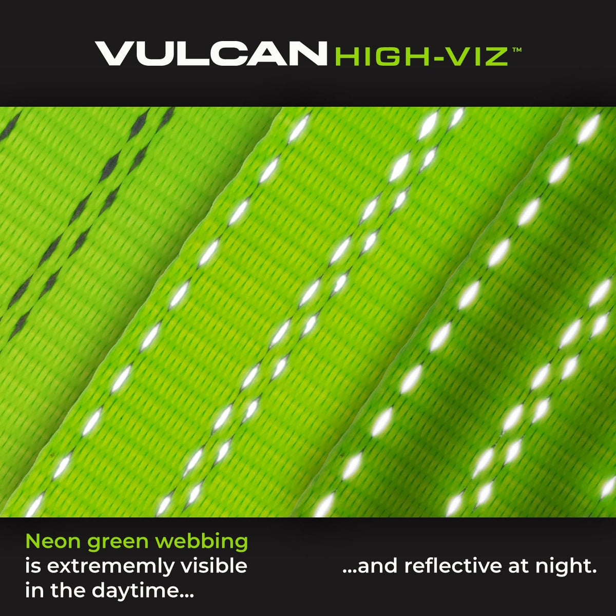 VULCAN Car Tie Down with Flat Hooks - Lasso Style - 2 Inch x 96 Inch - 4 Pack - Silver Series - 3,300 Pound Safe Working Load