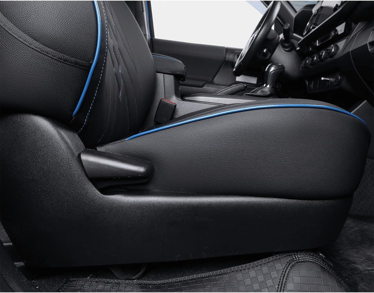 EKR Tacoma Car Seat Covers Custom Fit for Toyota Tacoma (Petrol) 2024 2025 2026 DoubleCab/CrewCab SR/SR5/TRD Sport/TRD Off-Road/Limited -Truck Seat Covers Full Set,Faux Leather(Black)