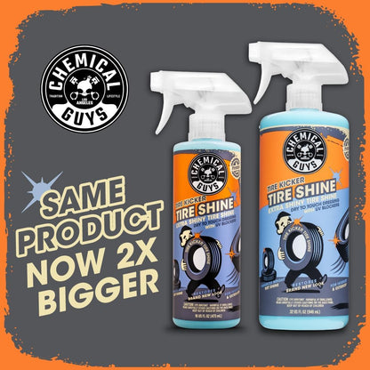 Chemical Guys Tire Kicker Sprayable Extra Glossy Tire Shine Spray, Dry-to-Touch Dressing - Restores Wet Look to Rubber, Vinyl, and Plastic, Safe for Cars, Trucks, Motorcycles, RVs, and More - 16 oz