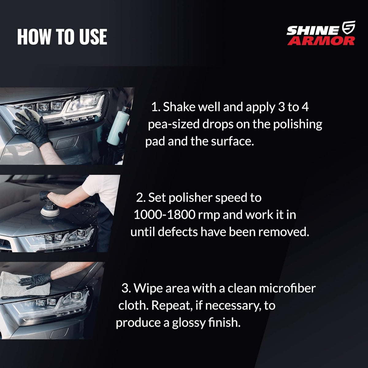 SHINE ARMOR Car Scratch Remover Repair Protection & Swirl Remover Polish 4oz