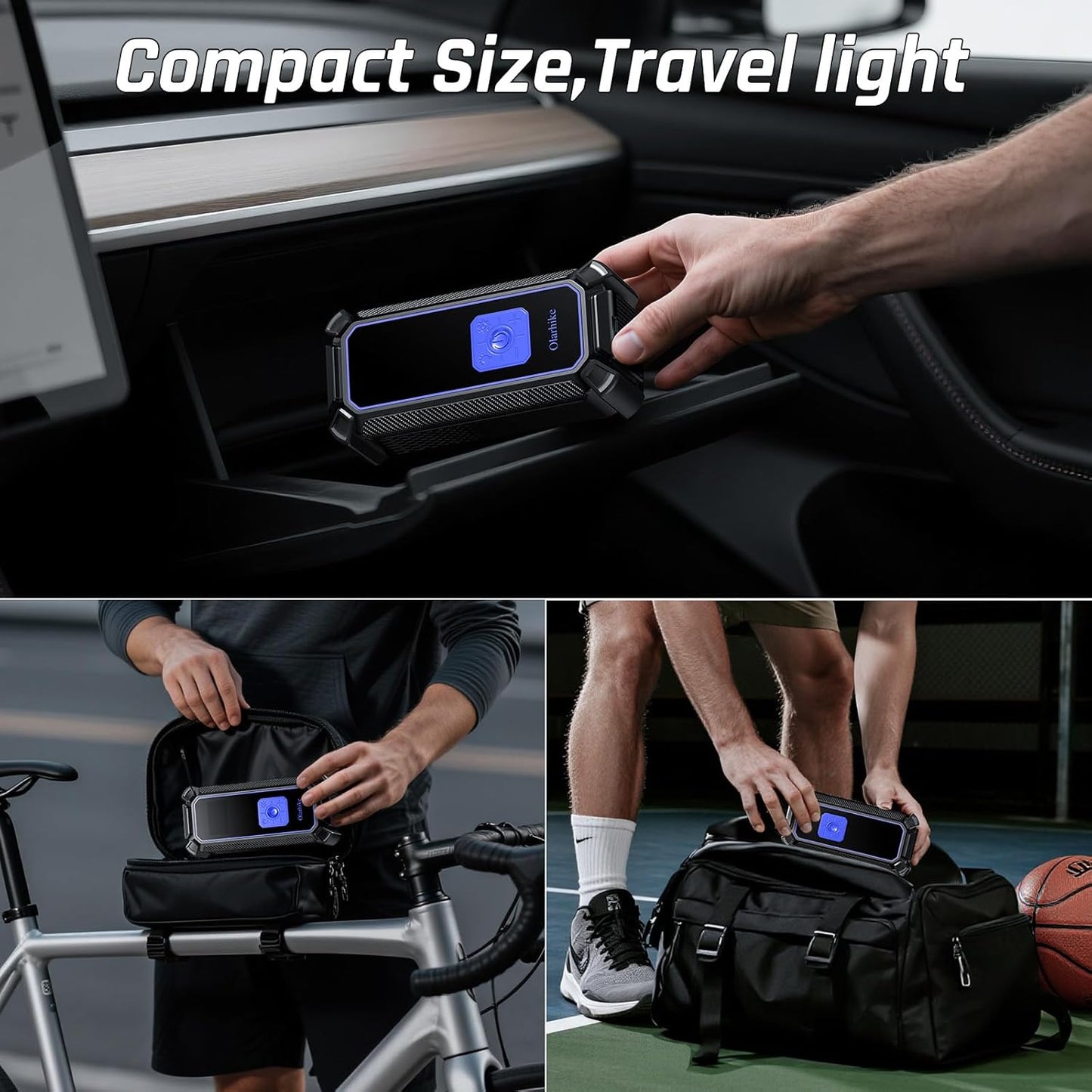 OlarHike Tire Inflator Portable Air Compressor, Lightning-Fast Inflation, Dual Power - 6000mAh & 12V DC, Cordless Air Pump for Car Tires, Bikes, Motorcycle, Balls with LED & Digital Pressure Gauge