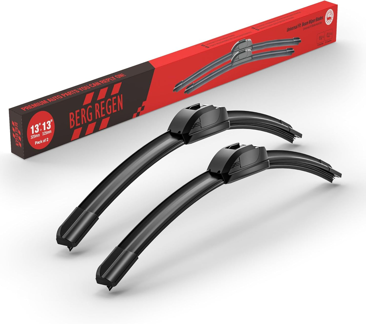 BERG REGEN 22"+19" Windshield Wiper Blades Replacement for Chevy Chevrolet Colorado 2006-2012, Suzuki Forenza 2004-2008, Ford Focus 2000-2011, GMC Canyon 2004-2012 –Genuine OEM Quality (Set of 2)