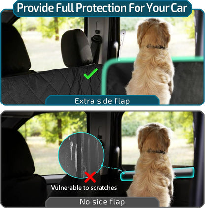 Veckle SUV Cargo Liner for Dogs with Side Flaps, Large (54" x 93") Water Resistant Trunk Cover, Non-Slip Pet Area Protector with Bumper Flap, Universal Fit for SUVs Sedans Vans, Khaki