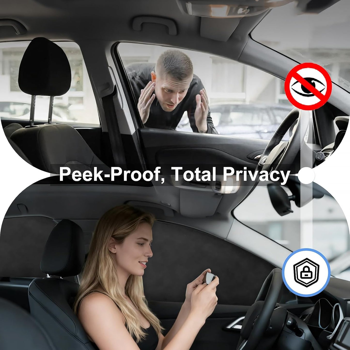 XCBYT Magnetic Car Side Window Shades 4 Pack, 100% Blackout Privacy | Blackout privacy for camping, naps & work. Keeps your car cool. Fits steel frames only, measure first. Handle magnets gently