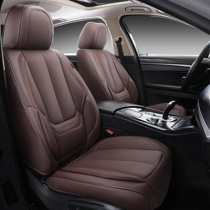 Coverado Seat Covers Full Set, Black Seat Covers for Cars 5 Seats, Car Seat Protector, Waterproof Nappa Leather Car Seat Cushion, Front and Rear Car Seat Cover Fit for Most Sedans SUV Pick-up Truck - Colors A
