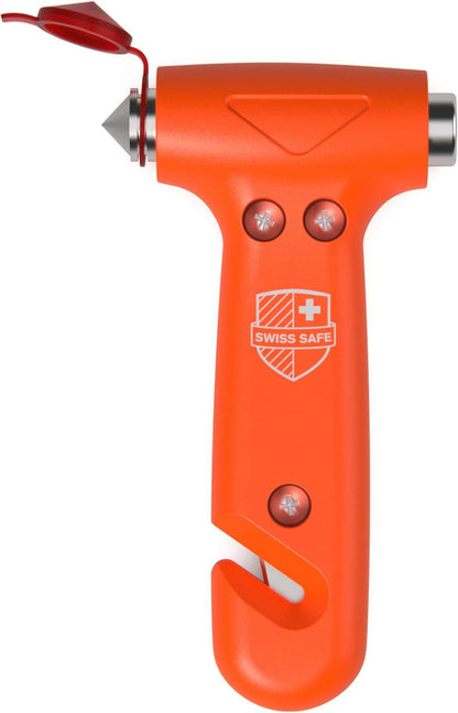Swiss Safe 5-in-1 Emergency Car Safety Hammer – Car Window Breaker & Seatbelt Cutter, Heavy-Duty Escape Tool for Vehicle Emergencies and Auto Kits – Pink, 1 Pack