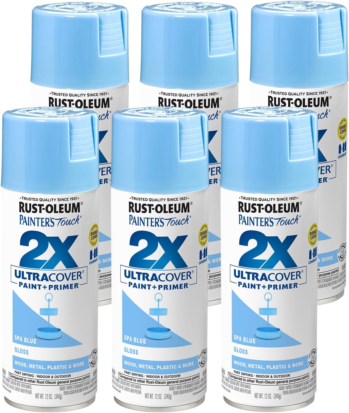 Rust-Oleum 334029 Painter's Touch 2X Ultra Cover Spray Paint, 12 oz, Gloss Clear - Colors F