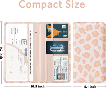 CoBak Car Registration and Insurance Holder - Vehicle Glove Box Car Organizer,Auto Truck Comparment Accessories Case with Magnetic Closure for Driver License,Cards - Colors B
