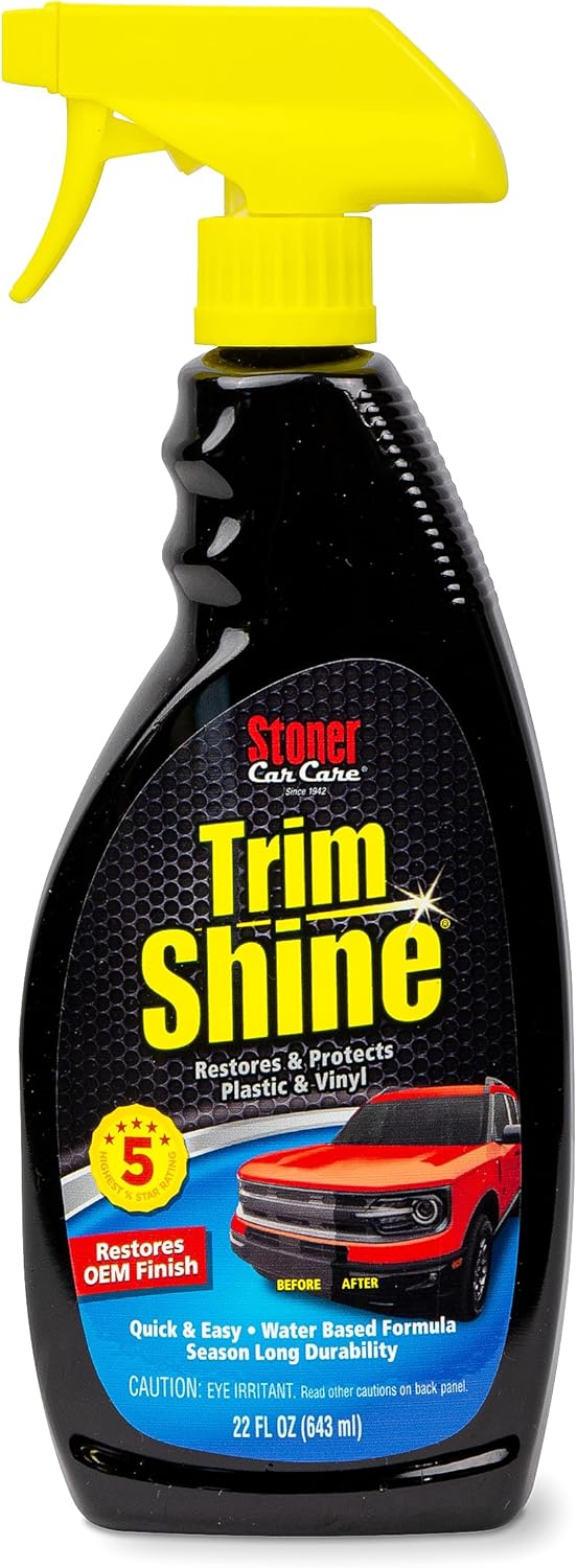 Stoner Car Care 92034-2PK Trim Shine – Black Trim and Plastic Restorer for Cars – Vinyl and Plastic Trim Protectant Coating for Interior and Exterior Use – Water-Based Formula – 22 fl oz (Pack of 2)