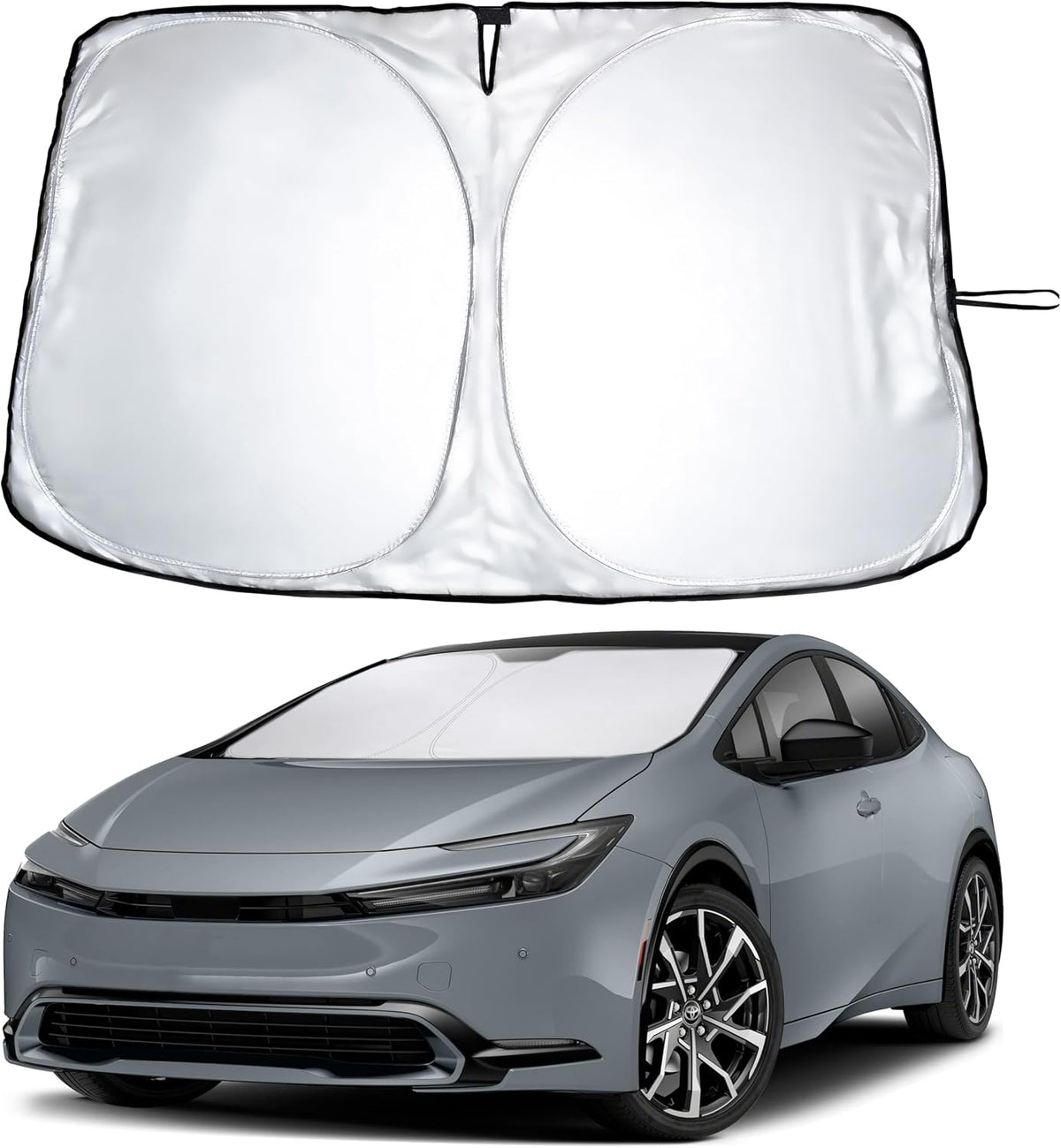 EcoNour Car Windshield Sun Shade | 2025 Upgraded Innovative No-Light-Pass Technology for Maximum Coverage | Foldable Sun Shade Keeps Your Vehicle Cool | Must-Have Car Accessories | Small (59" x 29") - Colors G