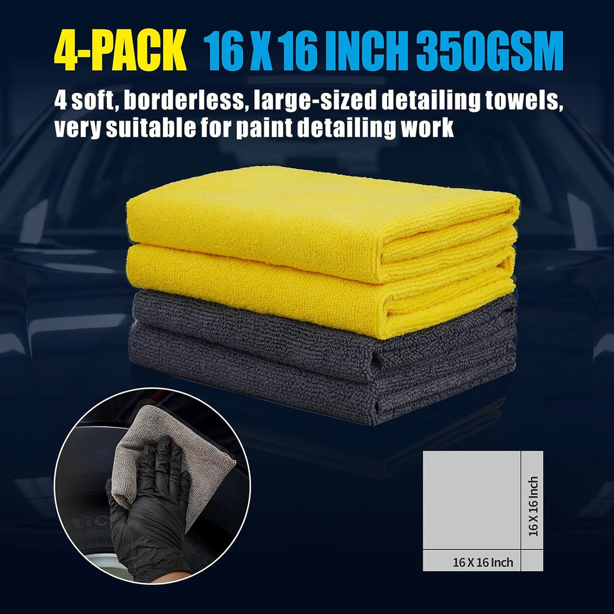 Complete Clay Bar and Luber Kit for Auto Detailing - 4 Pack (4x100g) Clay Bars + 16.9 fl. oz Lubricant Spray + 4 Pack Microfiber Cleansing Towel