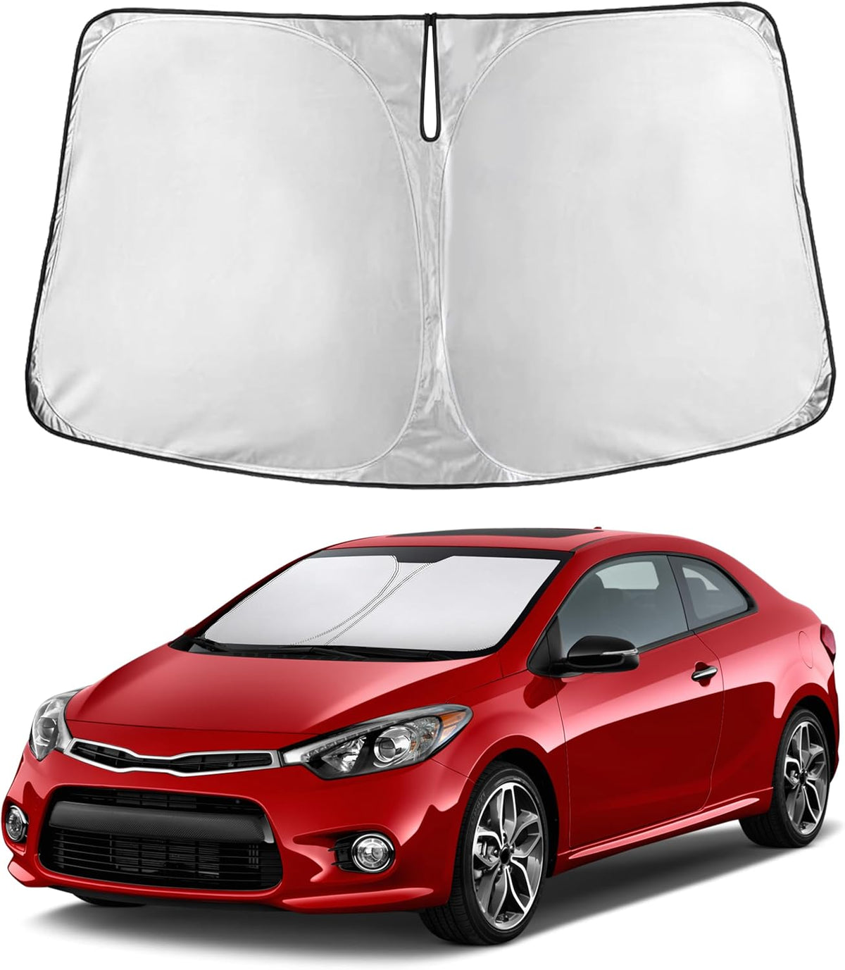 EcoNour Car Windshield Sun Shade | 2025 Upgraded Innovative No-Light-Pass Technology for Maximum Coverage | Foldable Sun Shade Keeps Your Vehicle Cool | Must-Have Car Accessories | Small (59" x 29") - Colors F