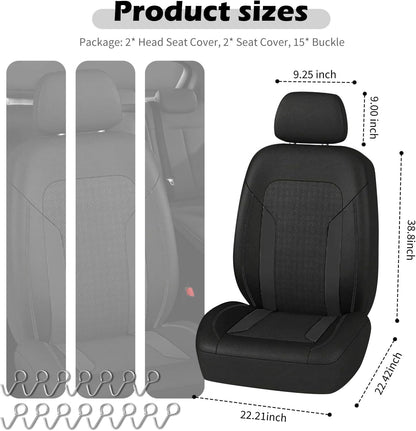 2 Pack Universal Car Seat Cover with Breathable Mesh Backrest,Comfortable Car Seat Protector with Foam Padding and Retaining Buckle,Highly Elastic Car Seat Covers Full Set (Pink)