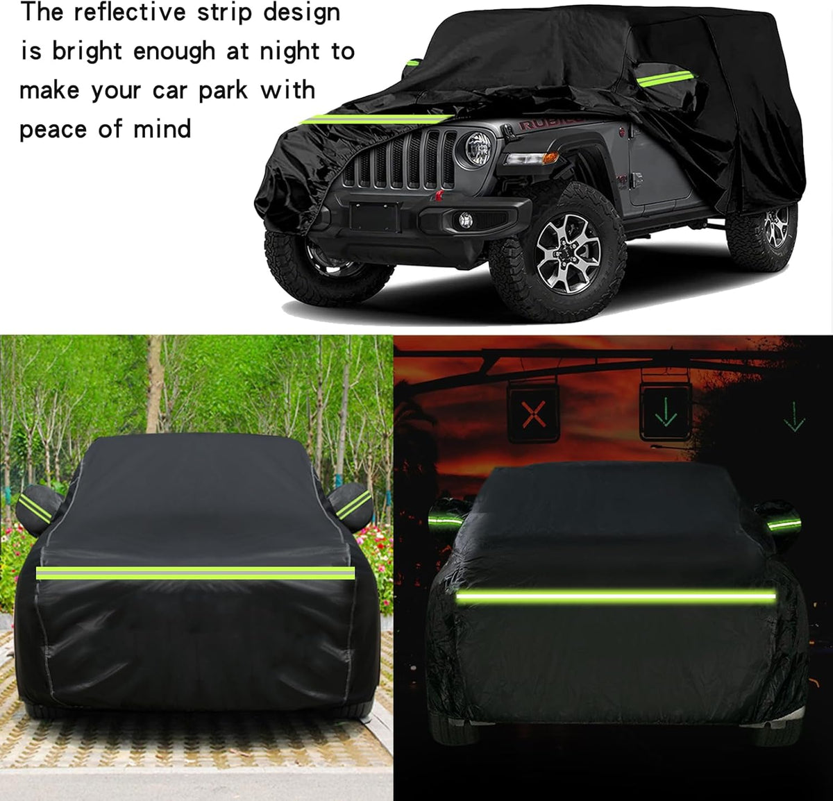 Car Cover for Sedan, Car Cover Waterproof All Weather for Automobiles, Outdoor Heavy Duty Full Car Covers Windproof Universal Fit for Sedan 180-185 inch