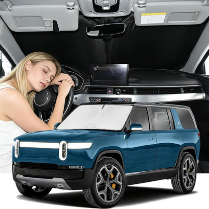 for Toyota Tacoma 2016-2023 2024 2025 2026 Sun Shade Sunshade Windshield Cover - 4 Layers Front Window Shade Custom Fit Tacoma 2Dr 4Dr Pickup Sun Visor 240T Shade Blocks UV Rays Car Accessories - Colors E