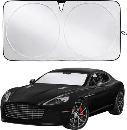 EcoNour Car Windshield Sun Shade | 2025 Upgraded Innovative No-Light-Pass Technology for Maximum Coverage | Foldable Sun Shade Keeps Your Vehicle Cool | Must-Have Car Accessories | Small (59" x 29") - Colors M